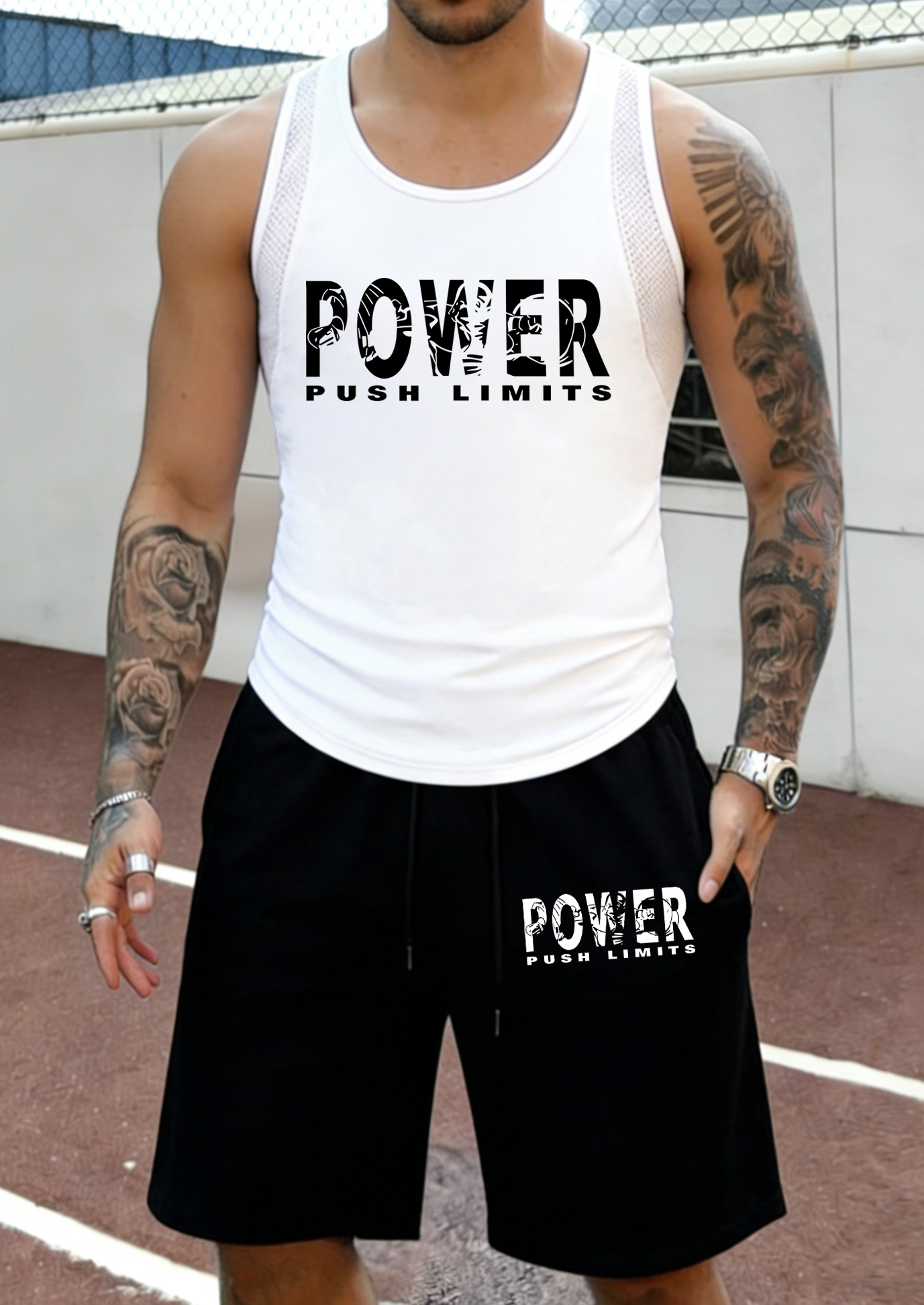 Summer Short Set - Power Push Limits Pattern Summer Fitness