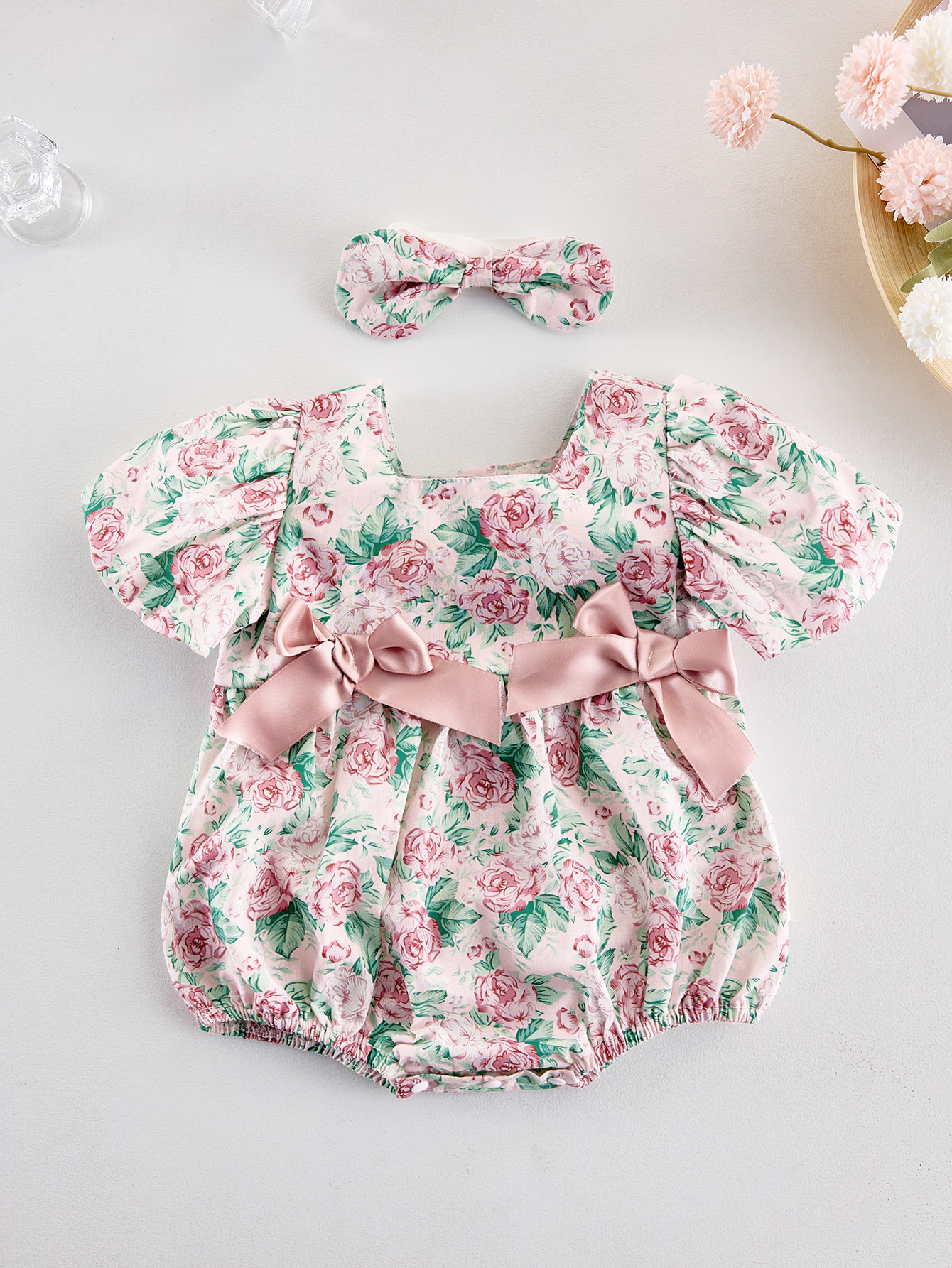 Baby Clothing Stores - Girls' summer rose print dress for