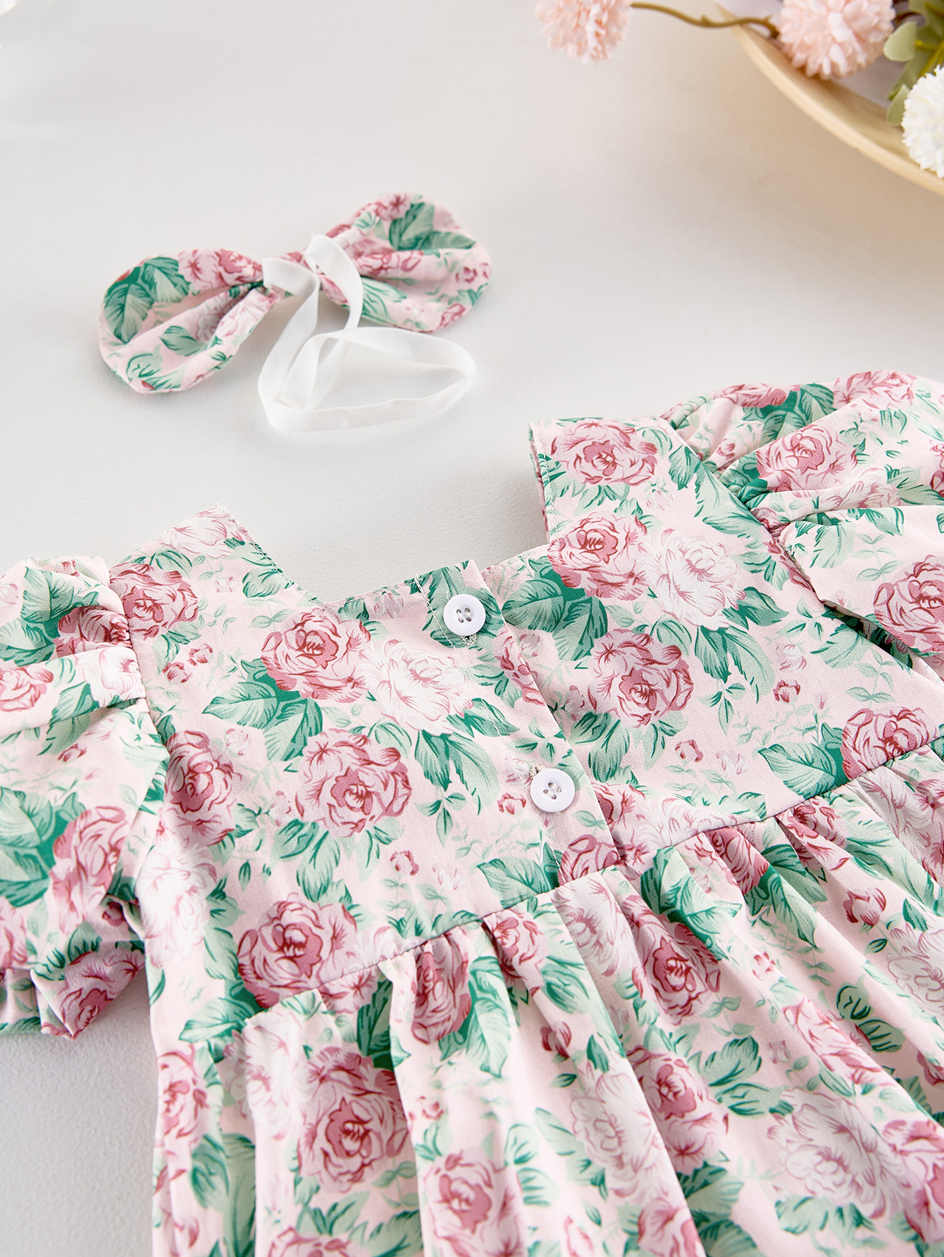 Girls' summer rose print dress - Baby Clothing Stores recension och pris