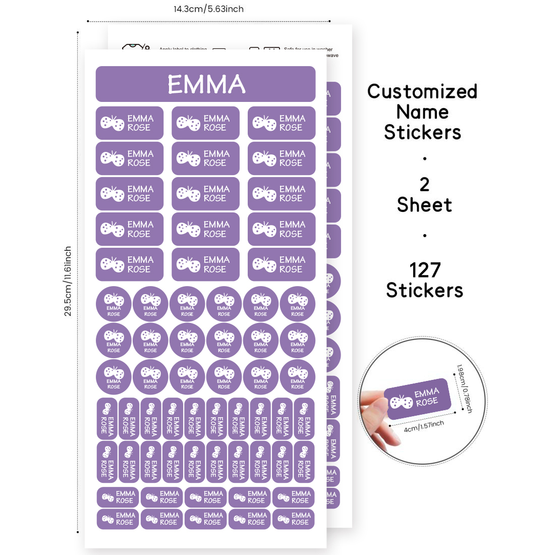 Custom Name Stickers,2 Sheets  - Baby Clothing Labels recension och pris