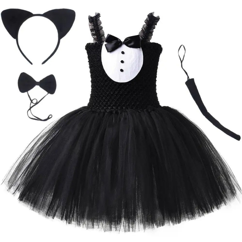 White Black Cat Tutu Dress for - Baby Clothing Crochet recension och pris