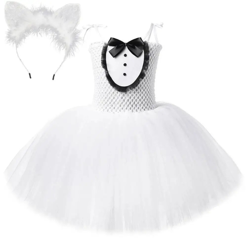 White Black Cat Tutu Dress for - Baby Clothing Crochet recension och pris