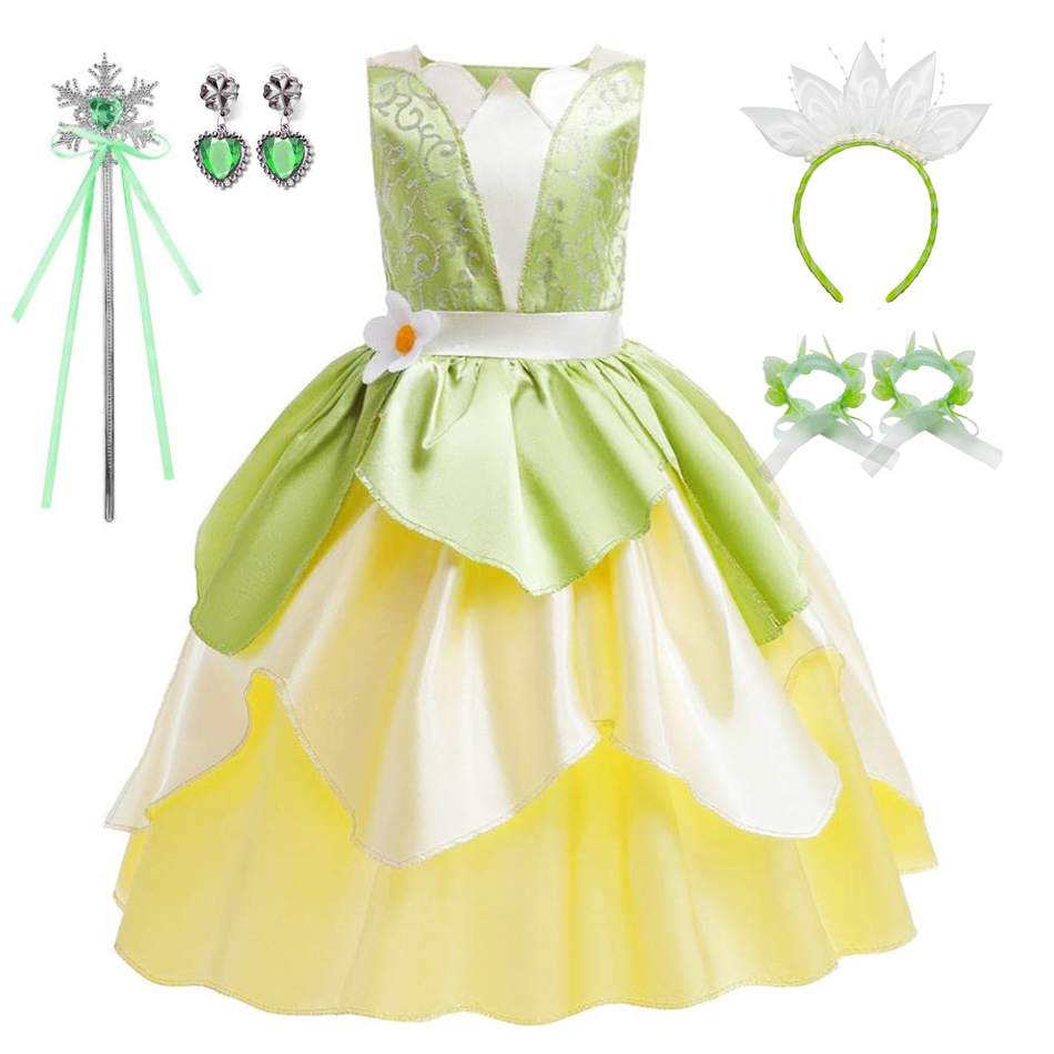 Tiana Costume Girl Dress Up Pr - Baby Clothing Europe recension och pris