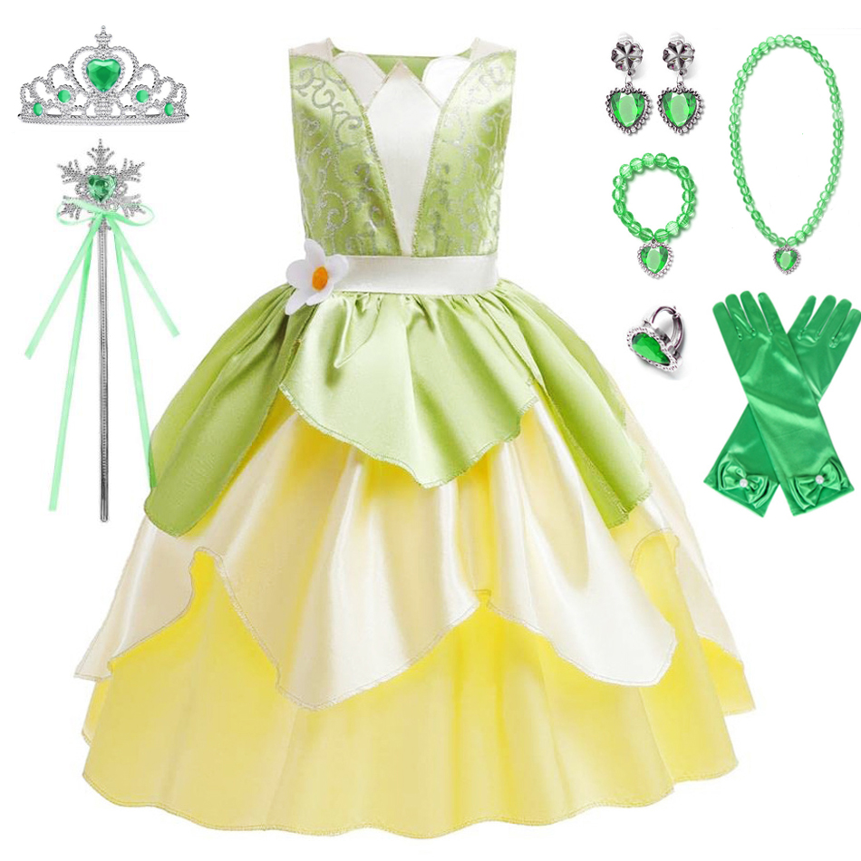 Tiana Costume Girl Dress Up Pr - Baby Clothing Europe recension och pris