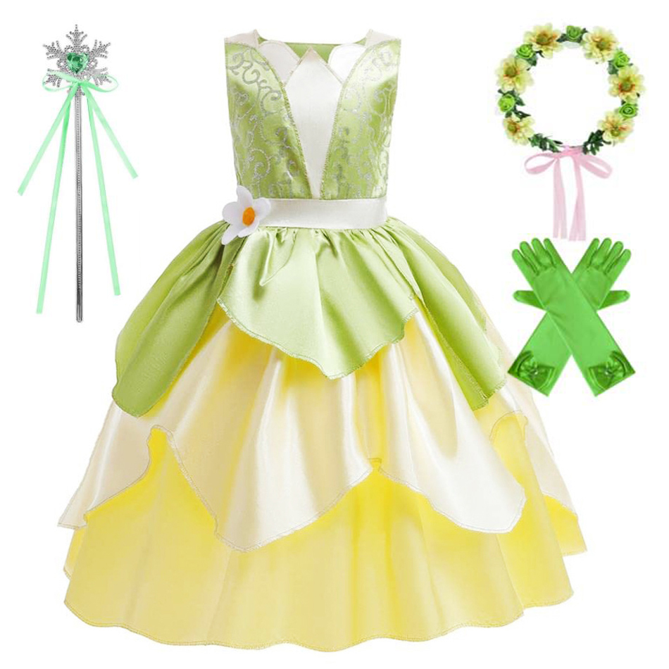 Tiana Costume Girl Dress Up Pr - Baby Clothing Europe recension och pris