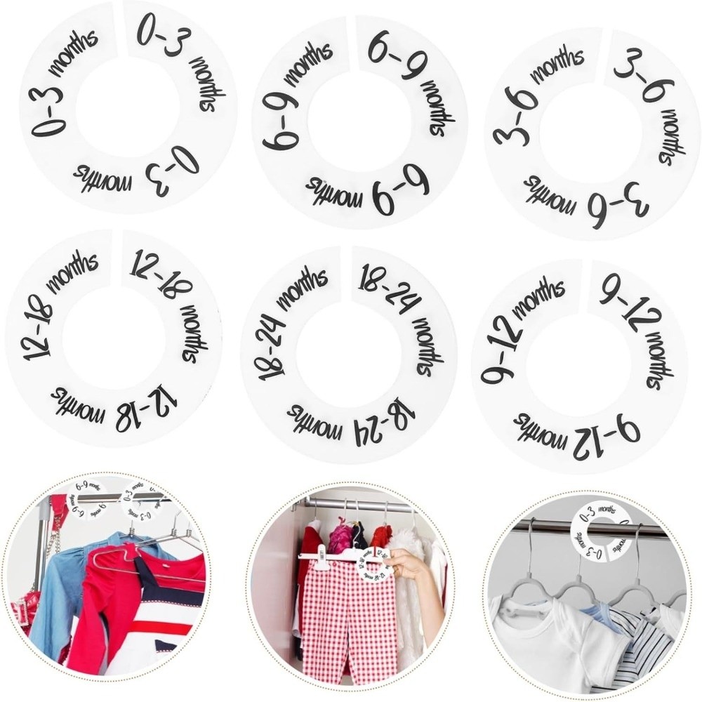 68/9Pcs Organizing Hangers Bab - Baby Clothing Labels recension och pris