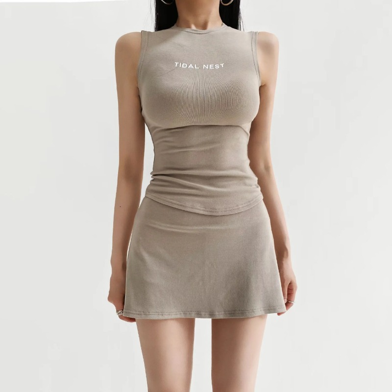 New Letter Printed Round Neck  - Summer Short Set recension och pris