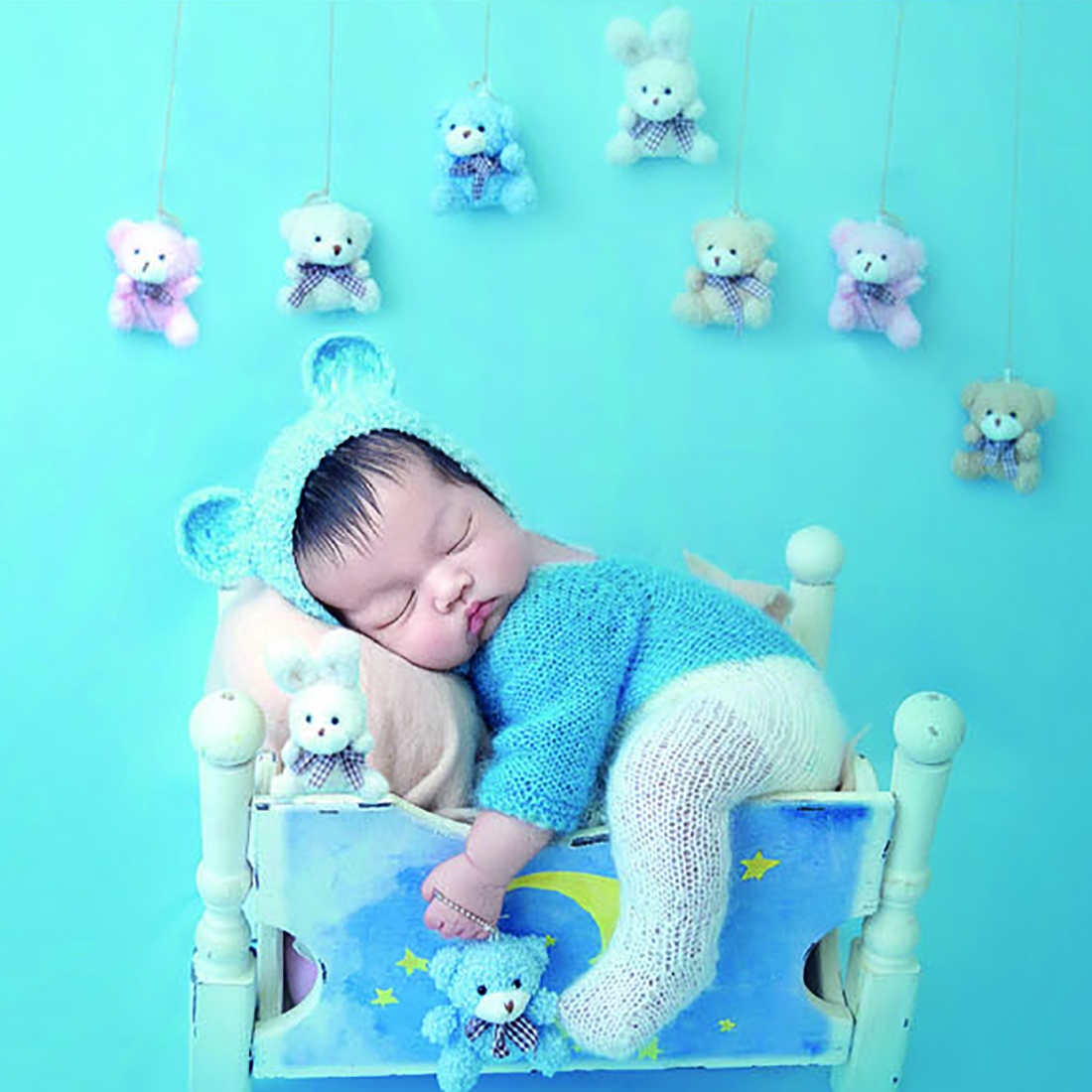 Vintage Knit Fluffy Teddy Bear - Baby Clothing Crochet recension och pris