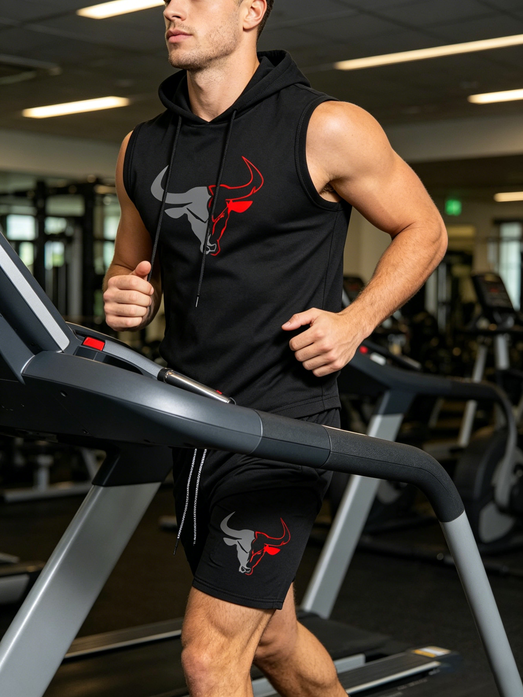 Men's 2 Piece Black Sleeveless - Summer Short Set recension och pris