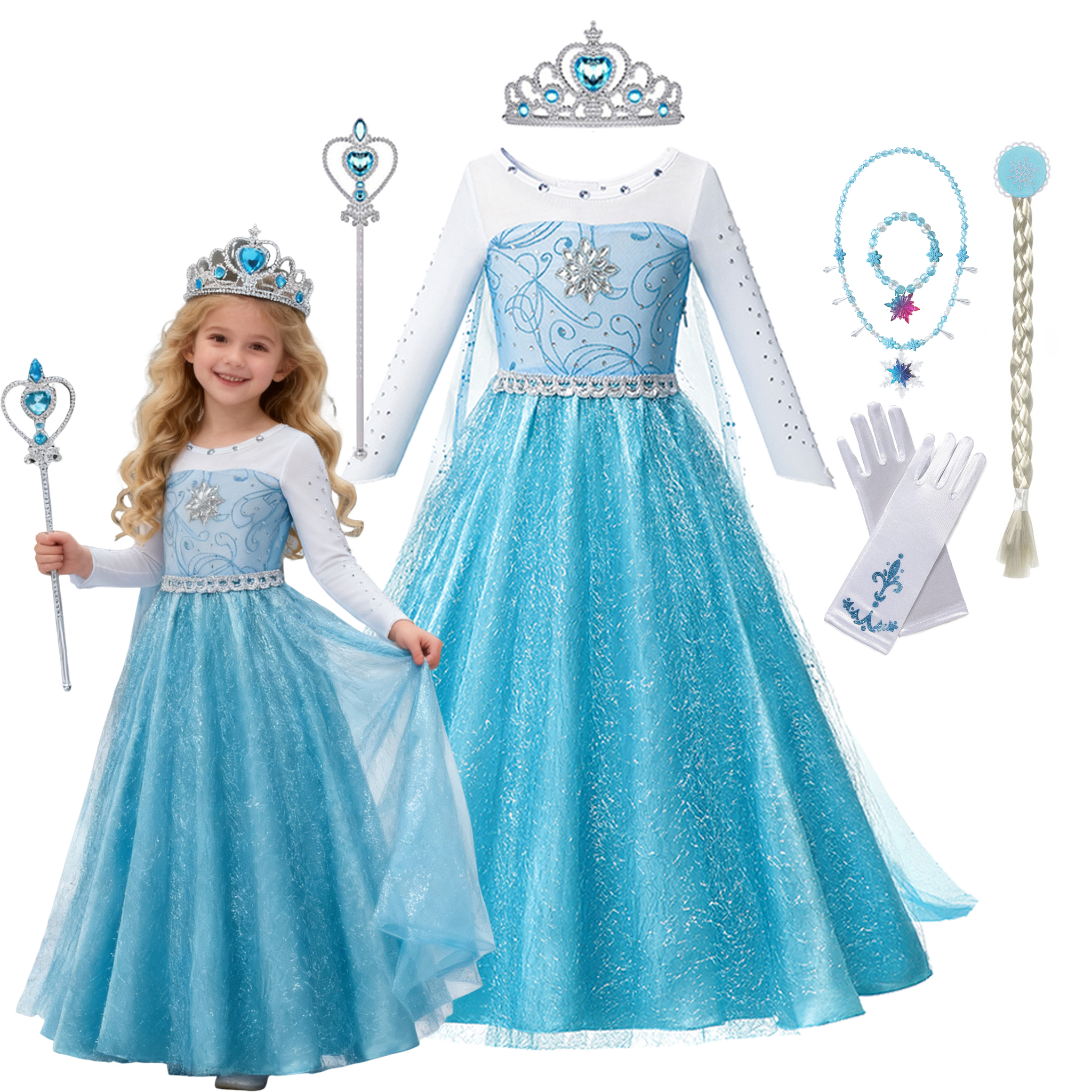 Girls Snow Queen Elsa Anna Lon - Baby Clothing Europe recension och pris
