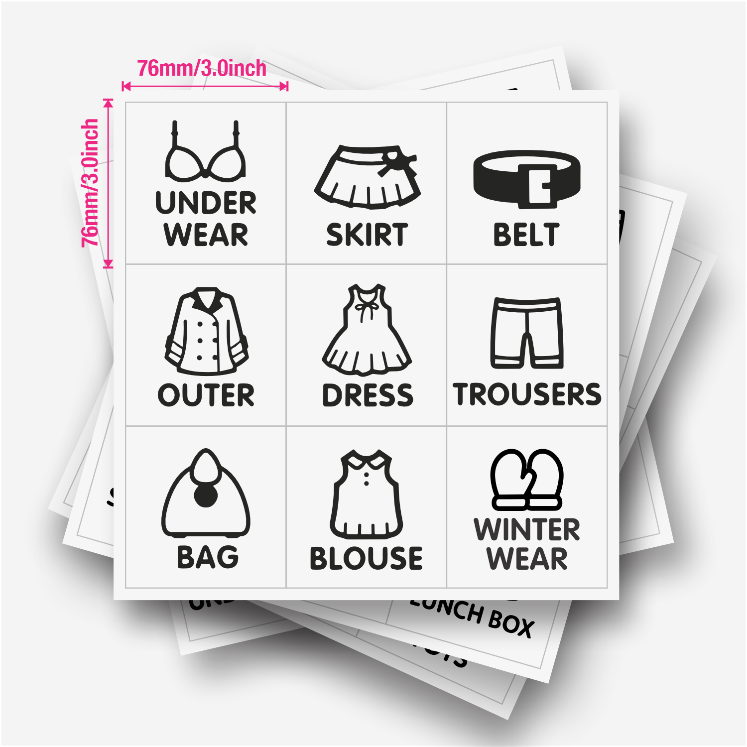 9 pcs/Sheet, Wardrobe Organize - Baby Clothing Labels recension och pris